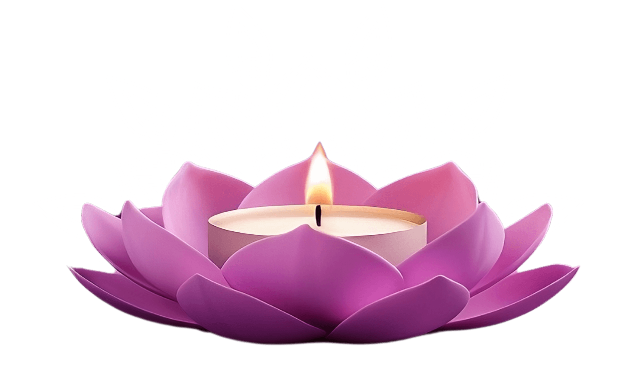 Lit diya on lotus